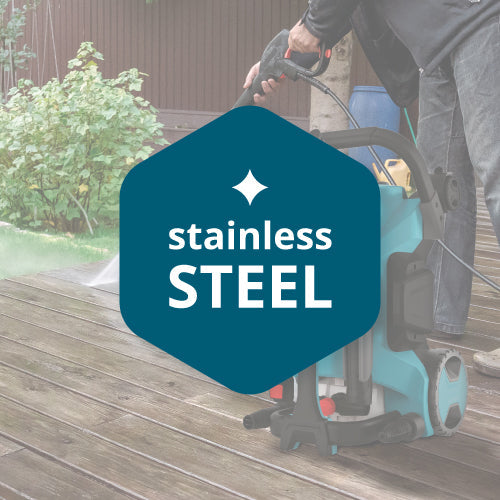 Aluminum pump housing with stainless steel pistons