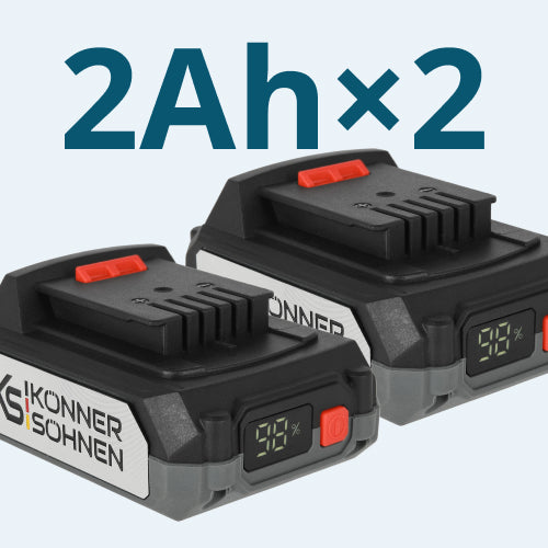 Kapacitāte 2 Ah ×2