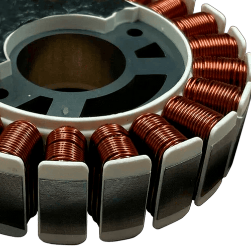 Brushless alternator with 100% copper winding