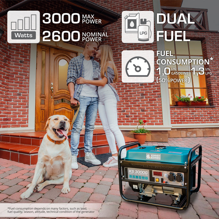 LPG/Gasoline Generator "Könner & Söhnen" KS 3000G