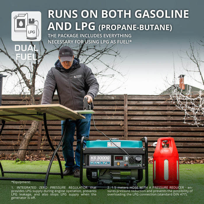 LPG/Gasoline Generator "Könner & Söhnen" KS 3000G