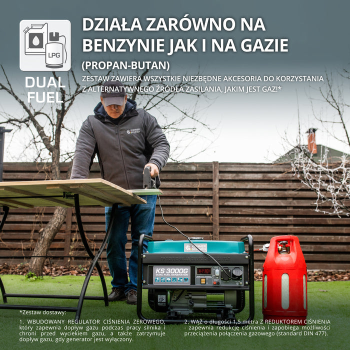 Generator benzynowo-gazowy „Könner & Söhnen” KS 3000G