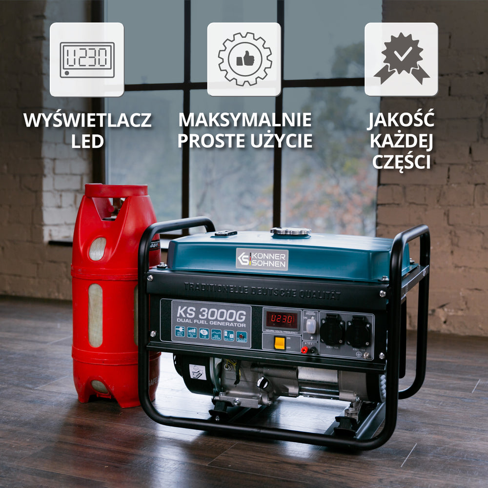 Generator benzynowo-gazowy „Könner & Söhnen” KS 3000G