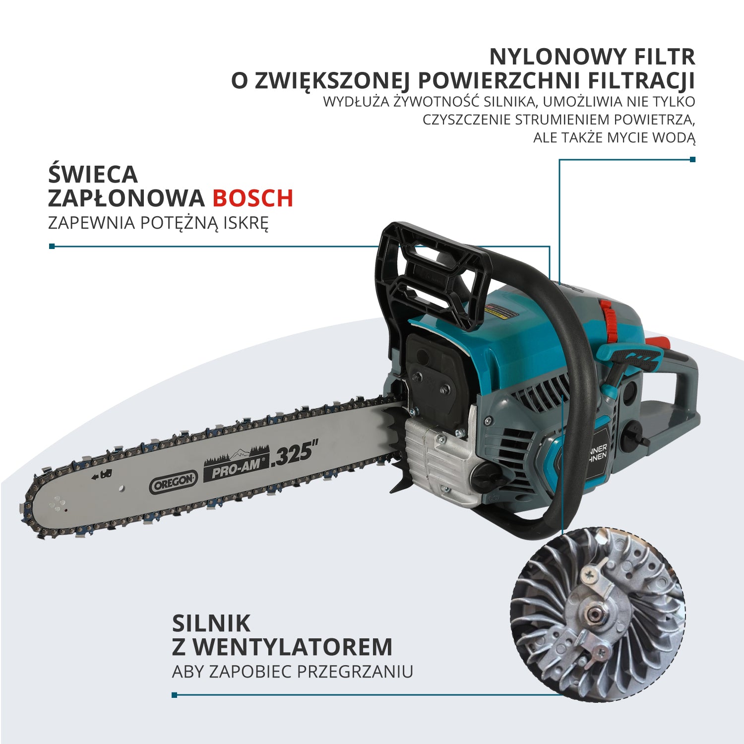 Benzininis grandininis pjūklas KS CS21G-16-1
