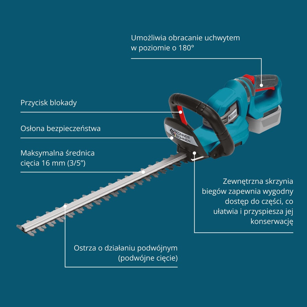 Akumulatorowe nożyce do żywopłotu KS HT-20V