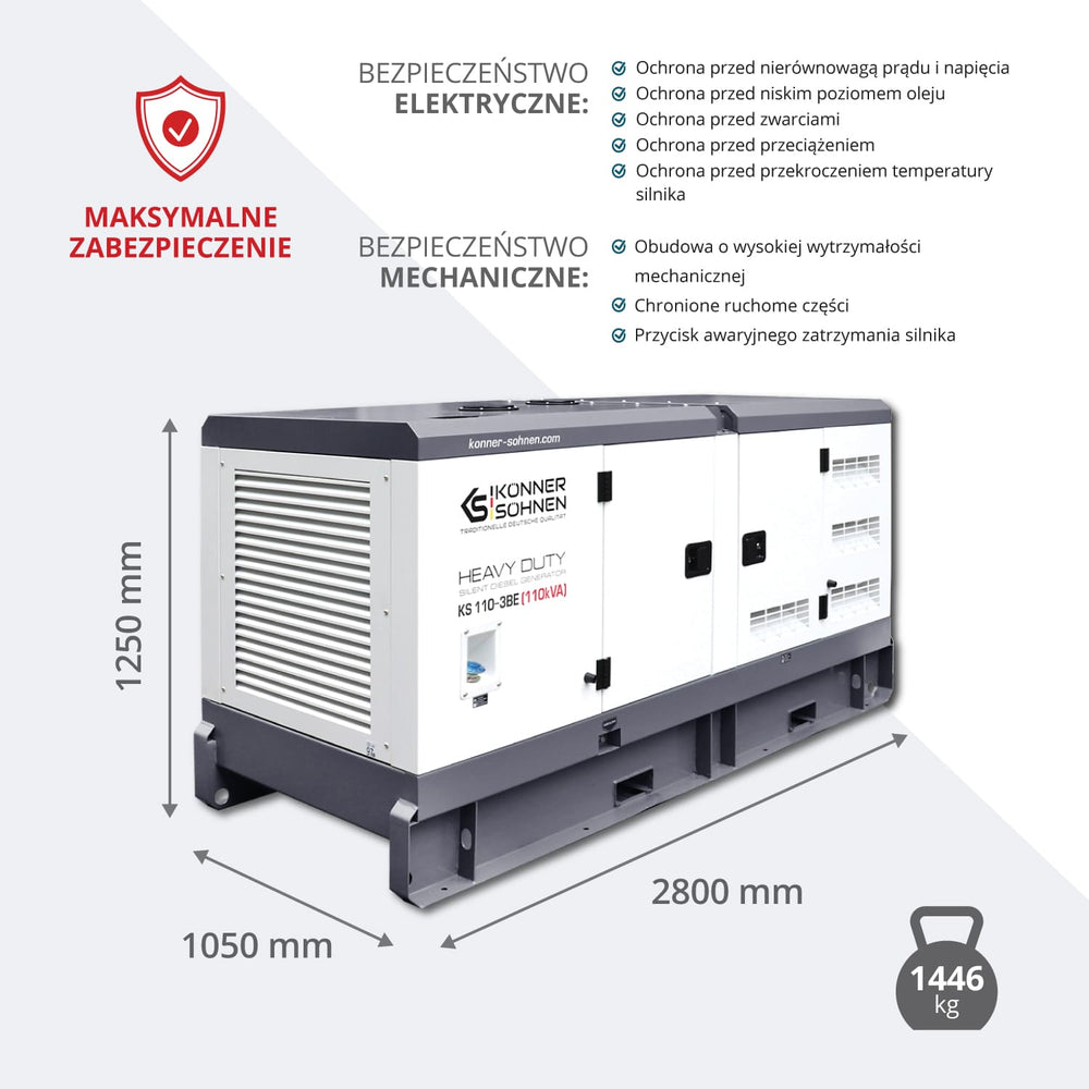 Agregat trójfazowy z silnikiem diesla KS 110-3BE