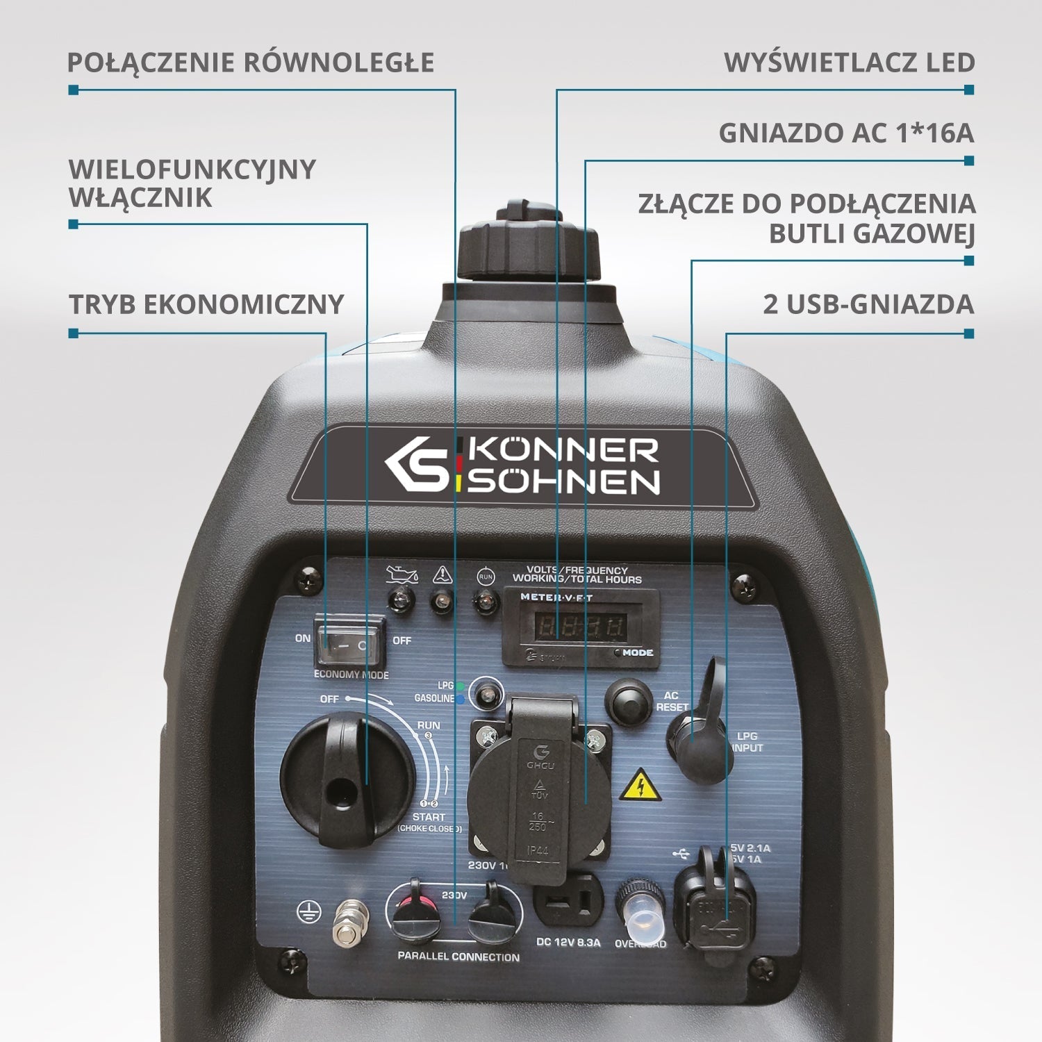 LPG/benzīna invertora ģenerators KS 2100iG S