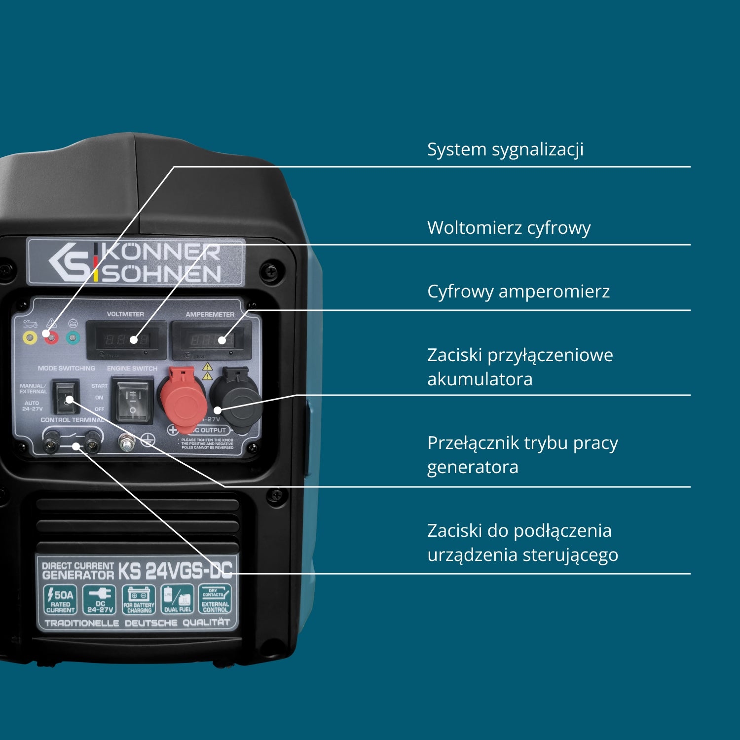 Generator DC z Systemem Dwupaliwowym KS 24VGS-DC