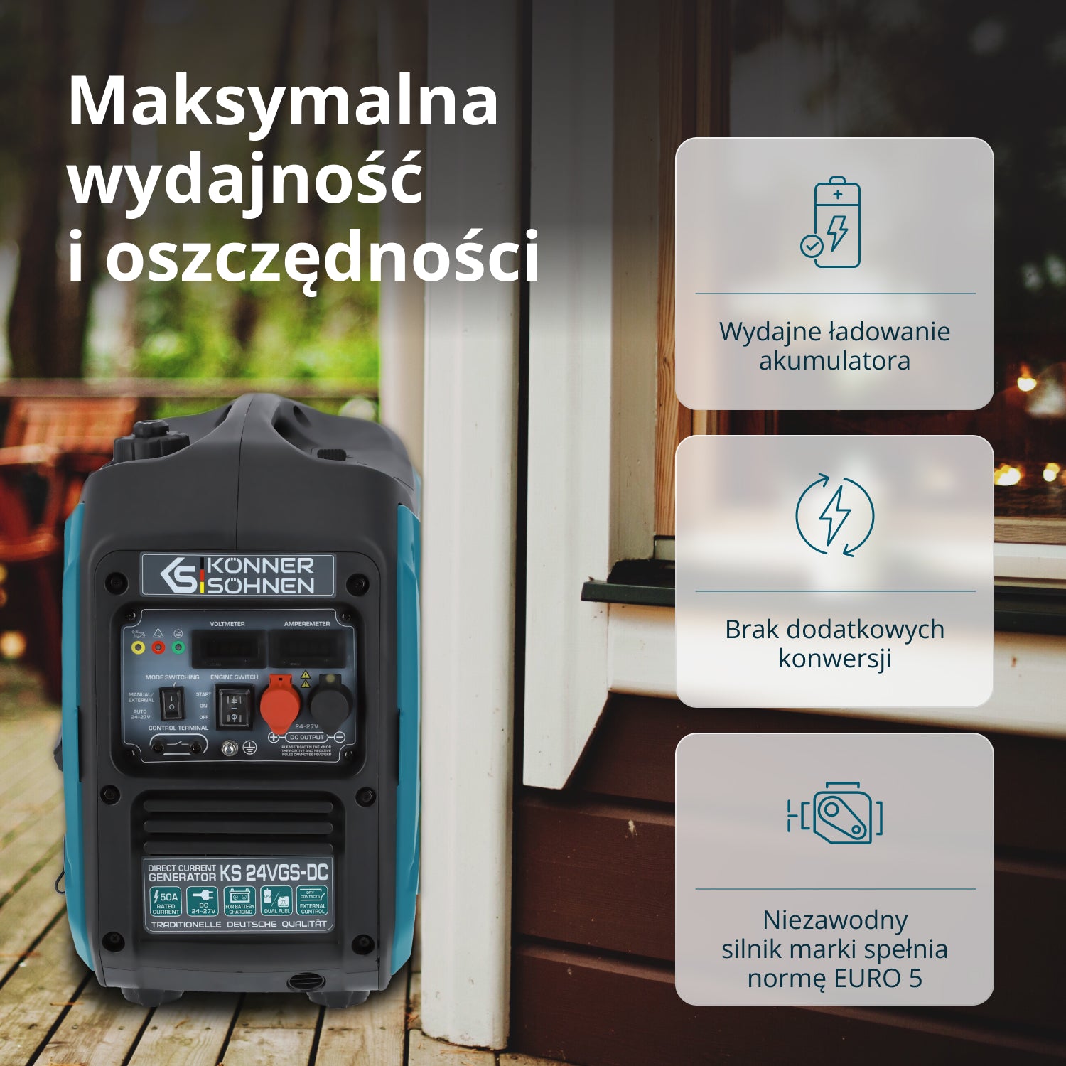 Generator DC z Systemem Dwupaliwowym KS 24VGS-DC