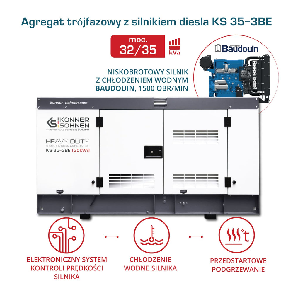 Agregat trójfazowy z silnikiem diesla KS 35-3BE