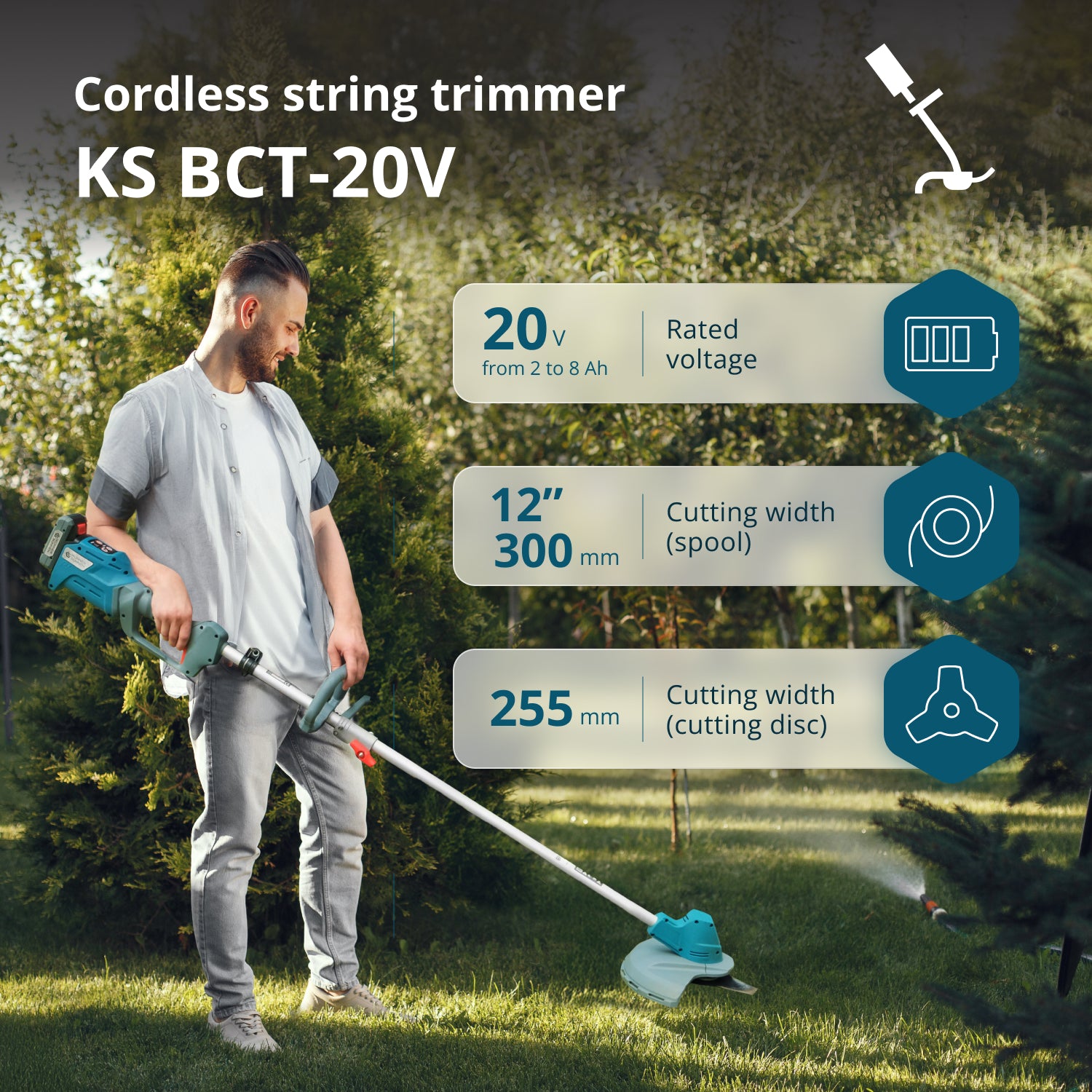 Cordless brush cutter & String trimmer KS BCT-20V