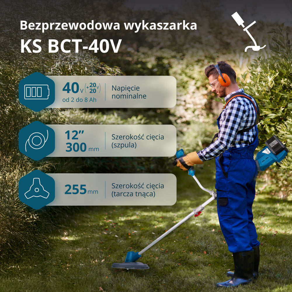 Bezprzewodowa podkaszarka ogrodowa KS BCT-40V