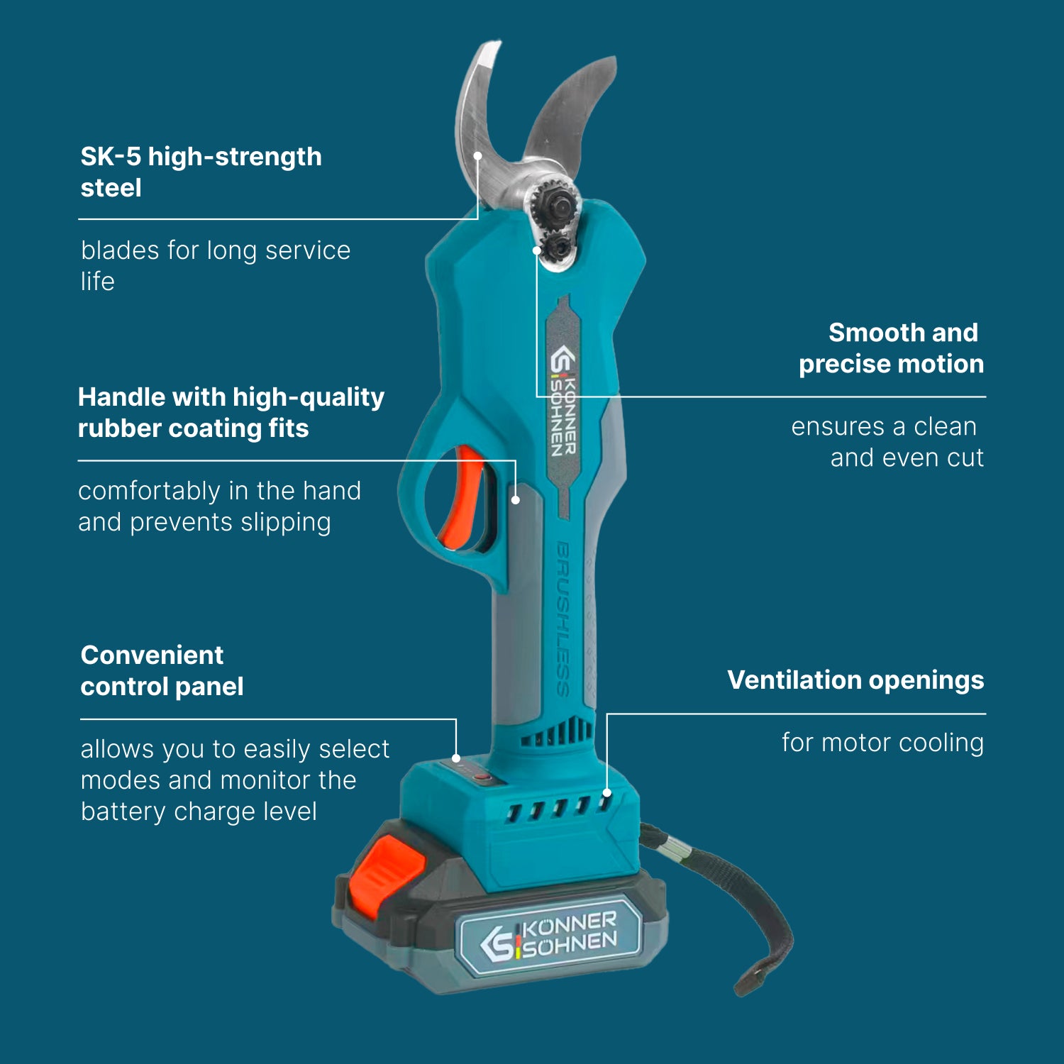 Cordless Electric Pruning Shears KS CPS20V-32 Case