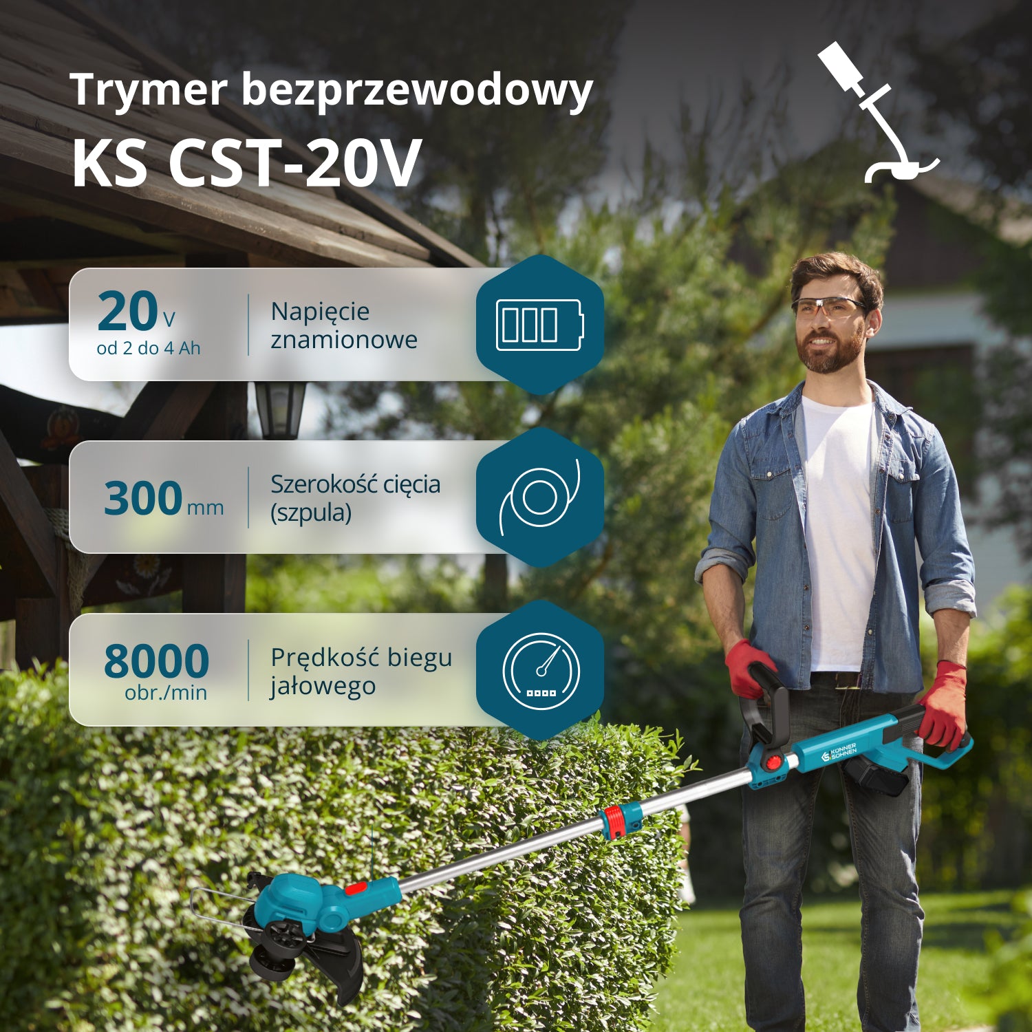 Bezvadu trimmeris KS CST-20V