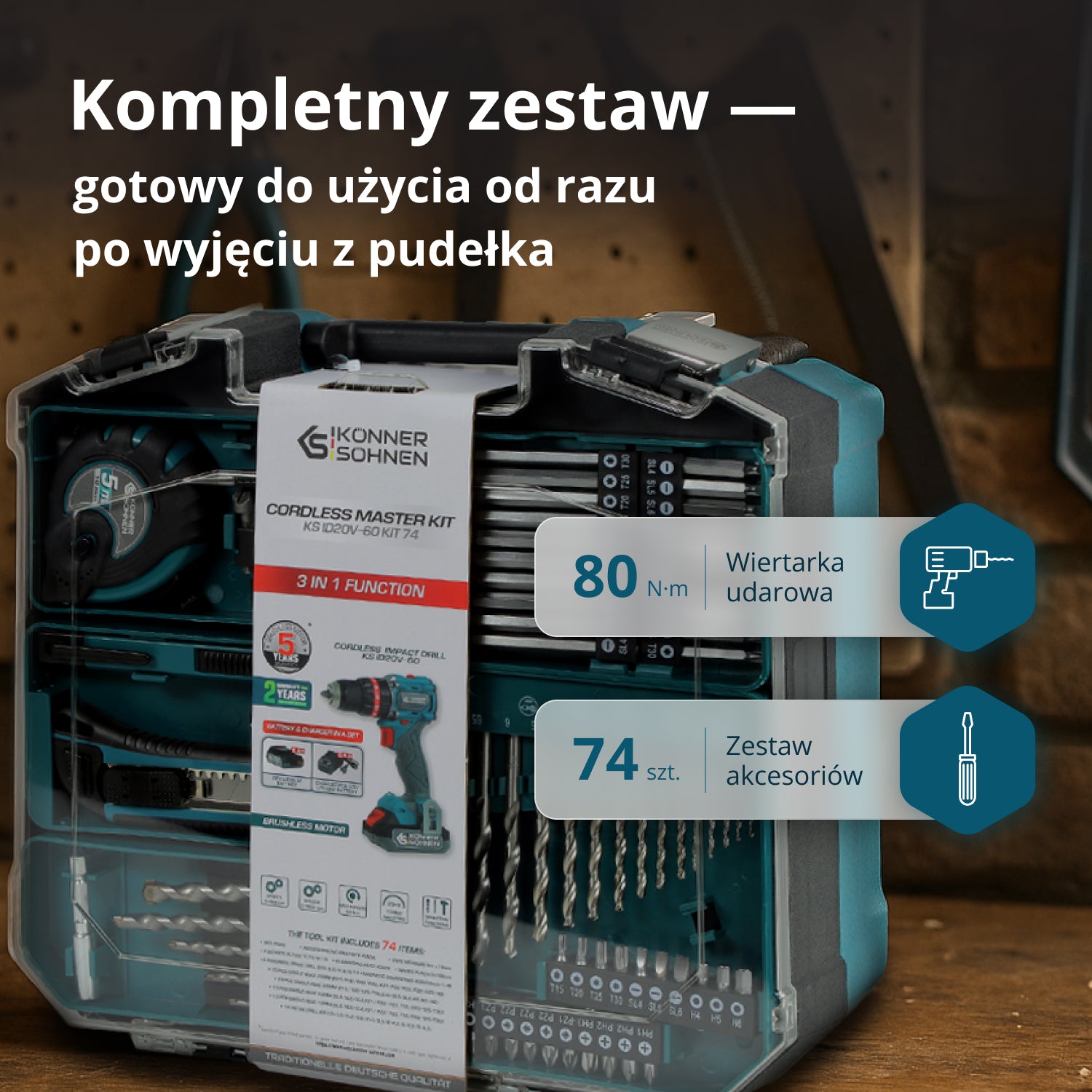 Zestaw Mistrzowski Bezprzewodowy KS ID20V-60 KIT 74