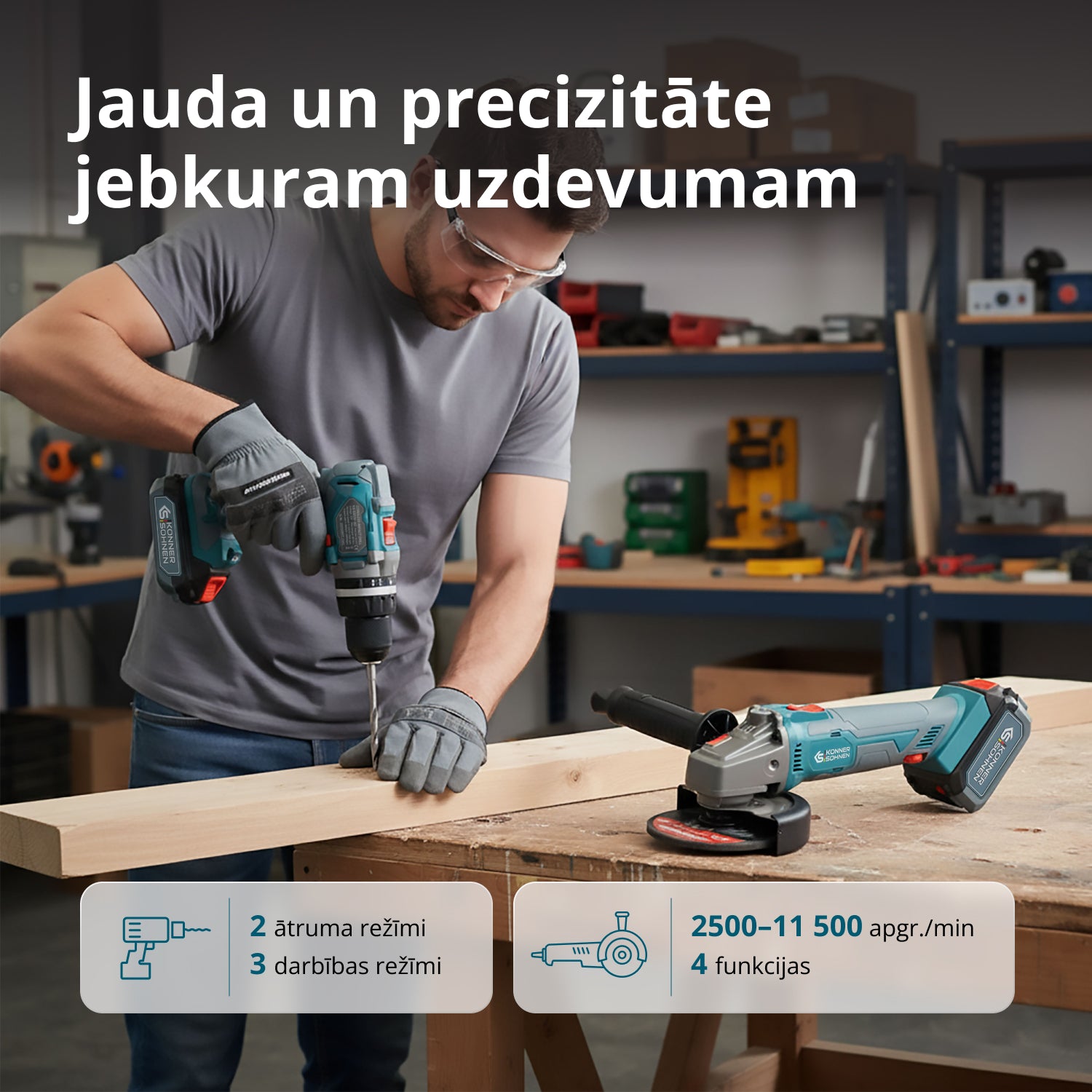 Bezvadu Meistara Komplekts KS IDAGB 20V KOMPLEKTS 1