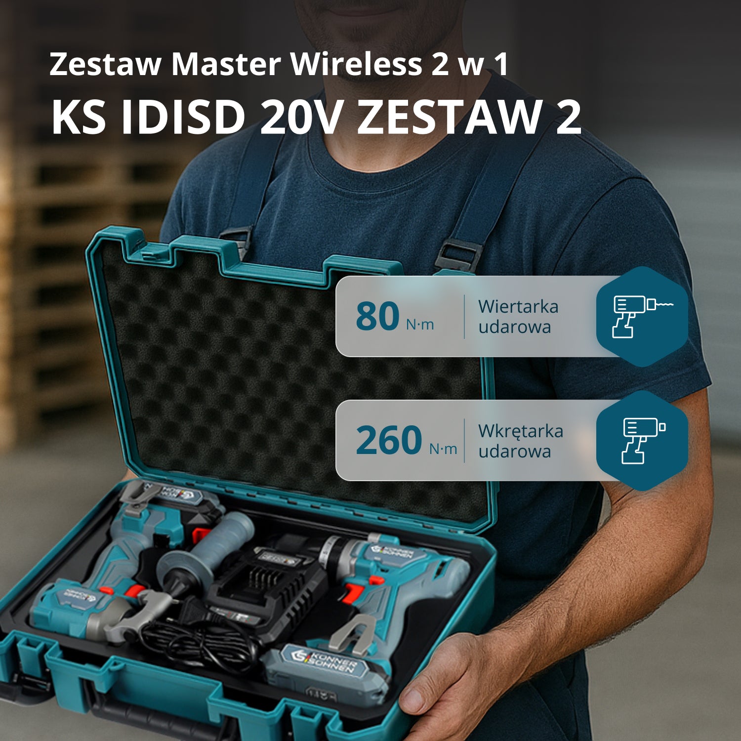 Zestaw bezprzewodowy Master Set 2w1 KS IDISD 20V SET 2 
