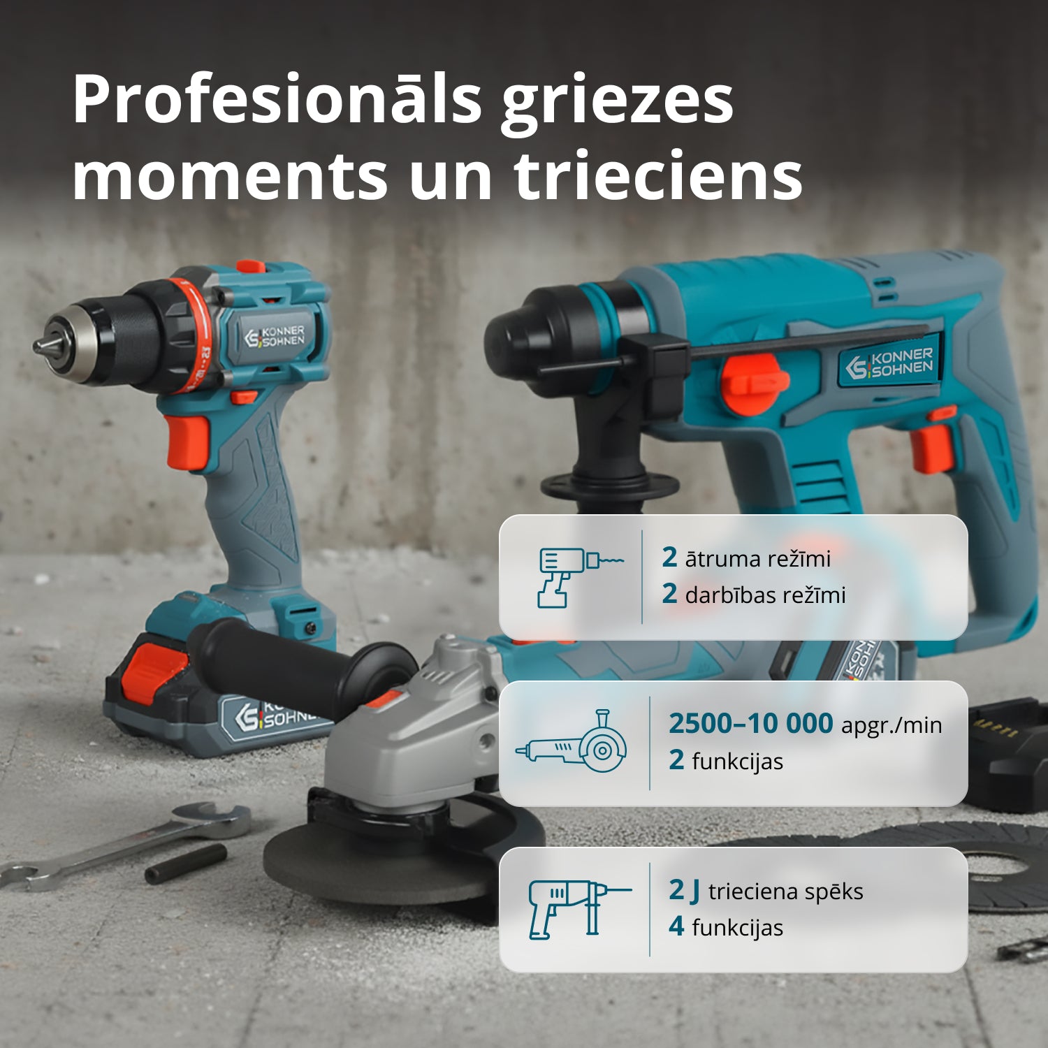 Bezvadu Meistara Komplekts 3in1 KS RHAGD 20V KOMPLEKTS 3