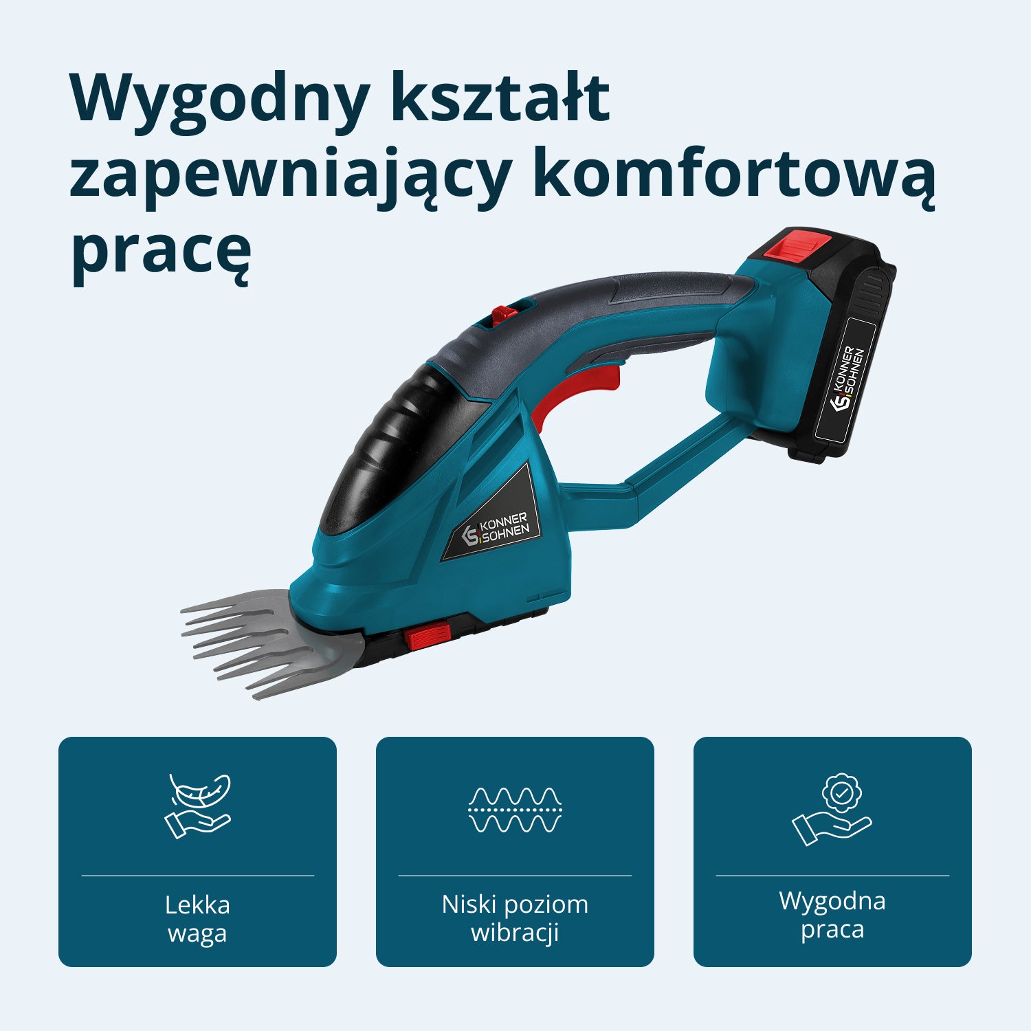 Akumulatorowe nożyce do trawy i żywopłotu 2 w 1 KS SHT-20V