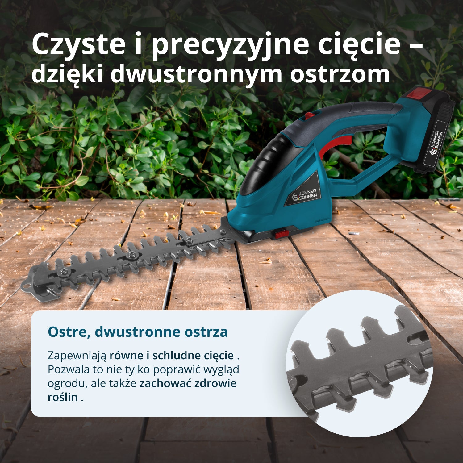 Akumulatorowe nożyce do trawy i żywopłotu 2 w 1 KS SHT-20V