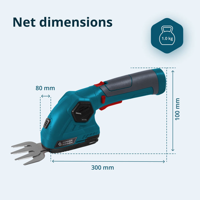Cordless 2 in 1 Grass Shear and Hedge Trimmer KS SHT-8V