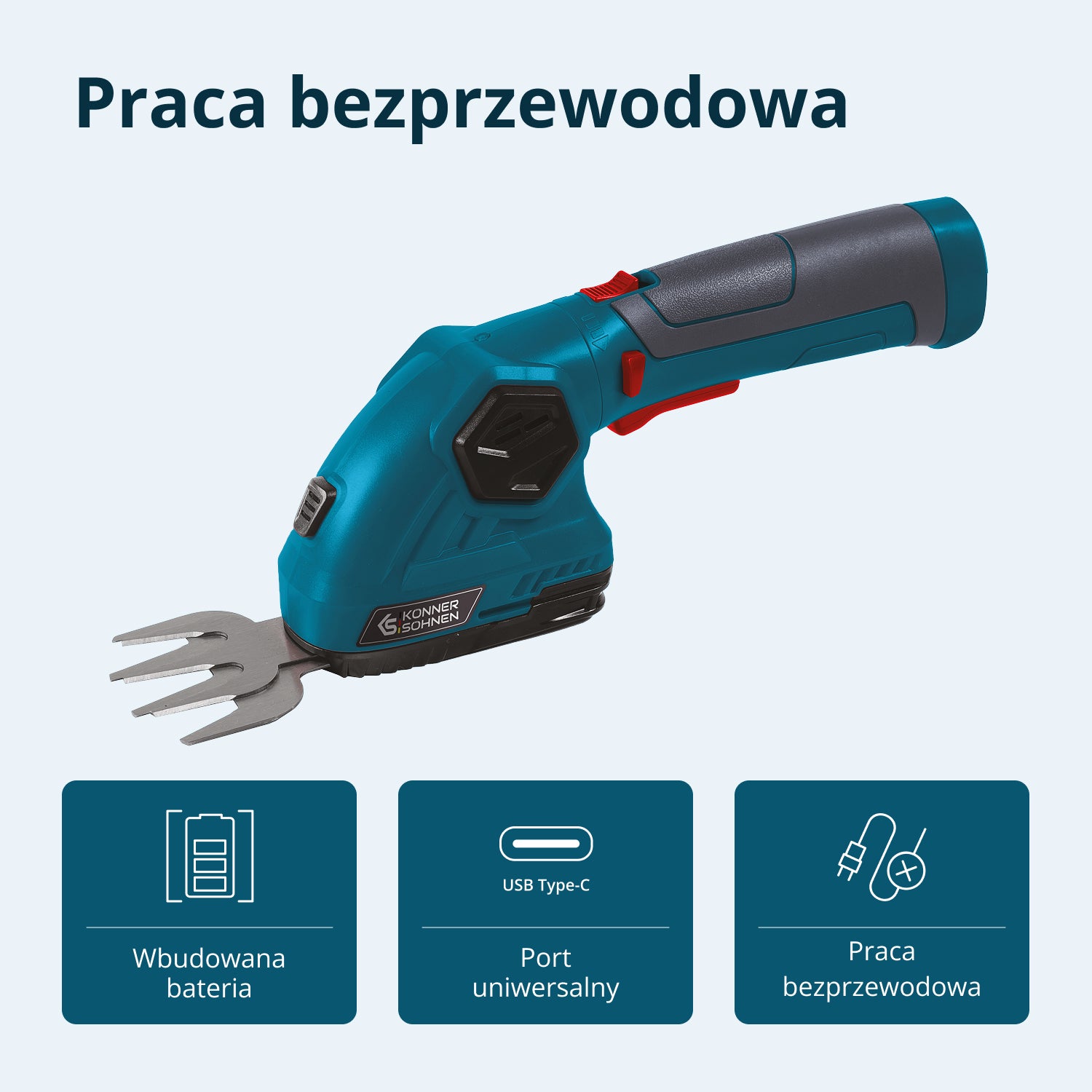 Nożyce akumulatorowe do trawy i żywopłotu KS SHT-8V