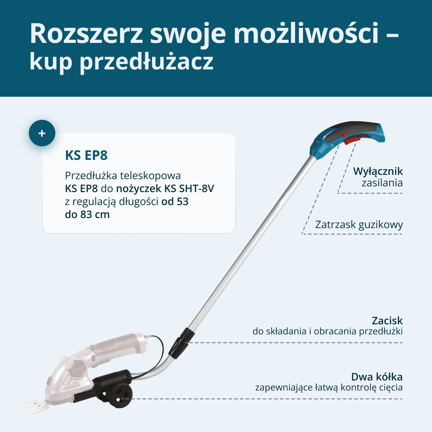 Nożyce akumulatorowe do trawy i żywopłotu KS SHT-8V