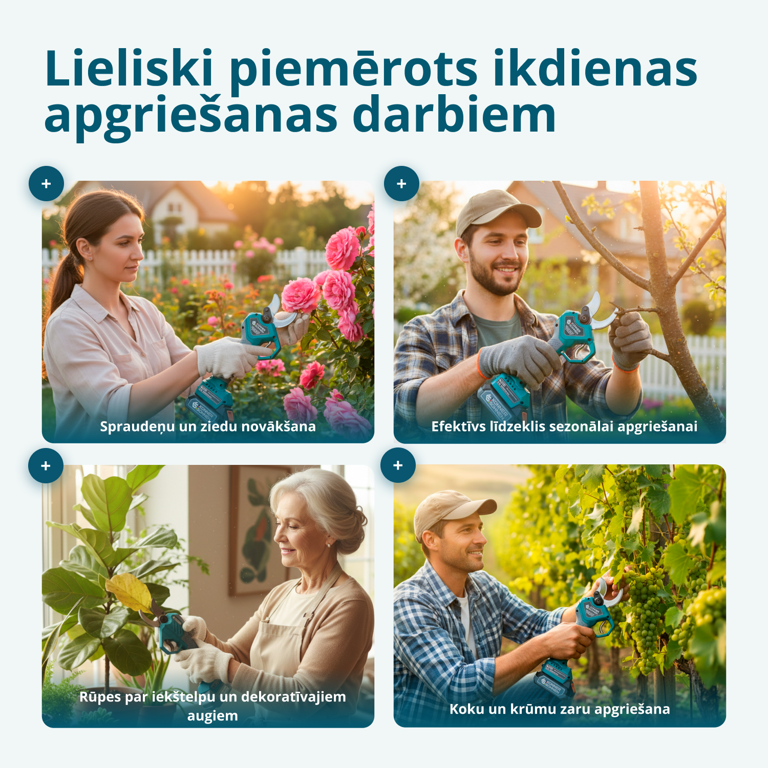 Bezvadu elektriskās atzarošanas šķēres KS CPS20V-40