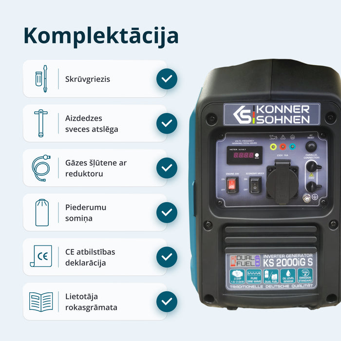LPG/benzīna invertora ģenerators KS 2000iG S