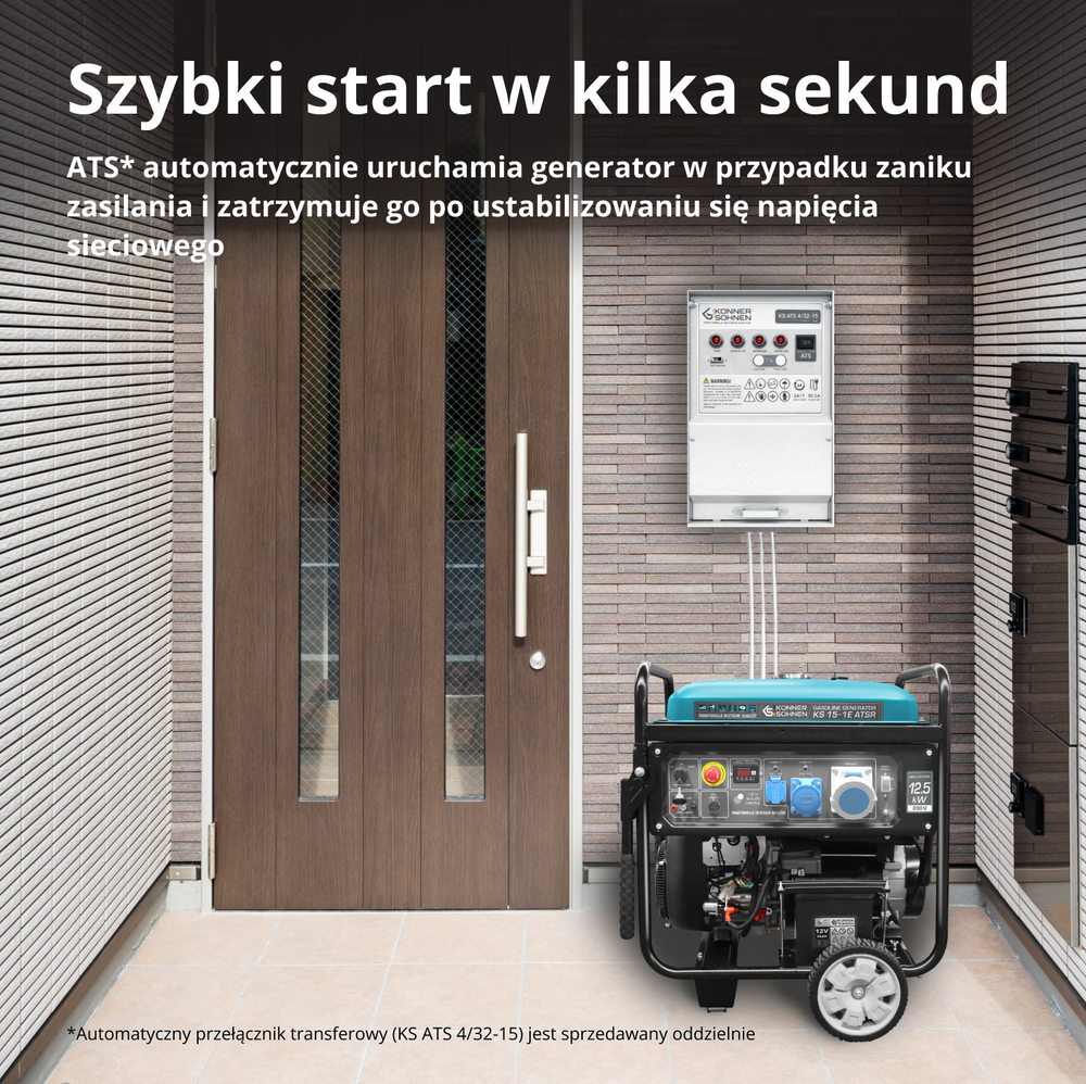 2-cylindrowy generator benzynowy „Könner & Söhnen” KS 15-1E ATSR