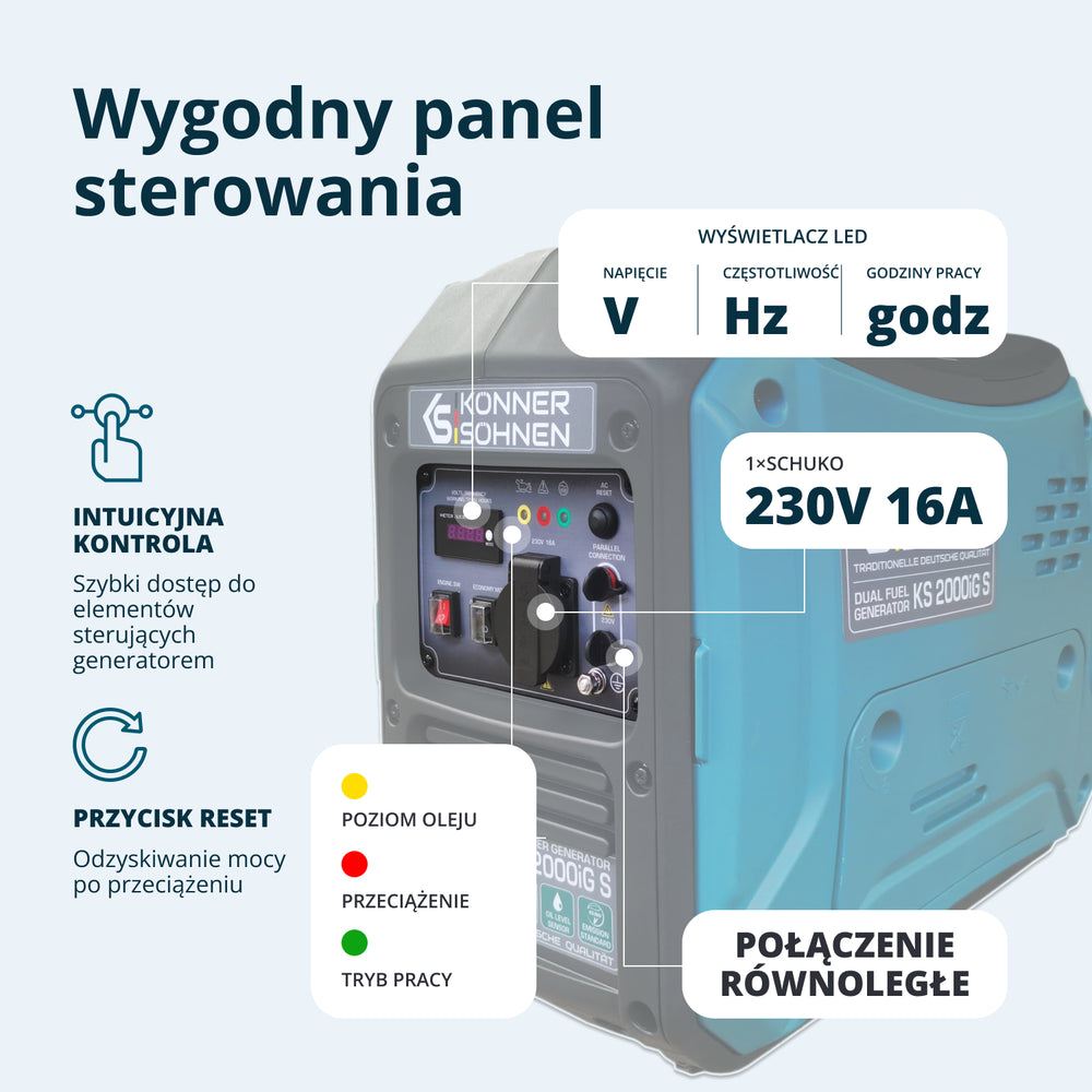 Inwerterowy generator LPG/benzyna KS 2000iG S