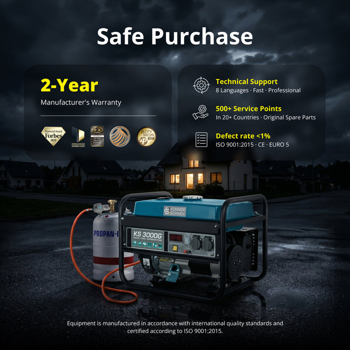 LPG/Gasoline Generator "Könner & Söhnen" KS 3000G