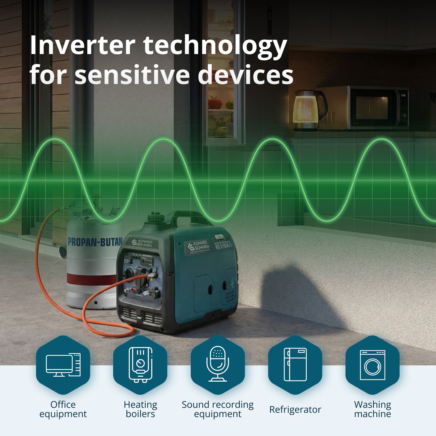LPG/gasoline inverter generator KS 3100iG S