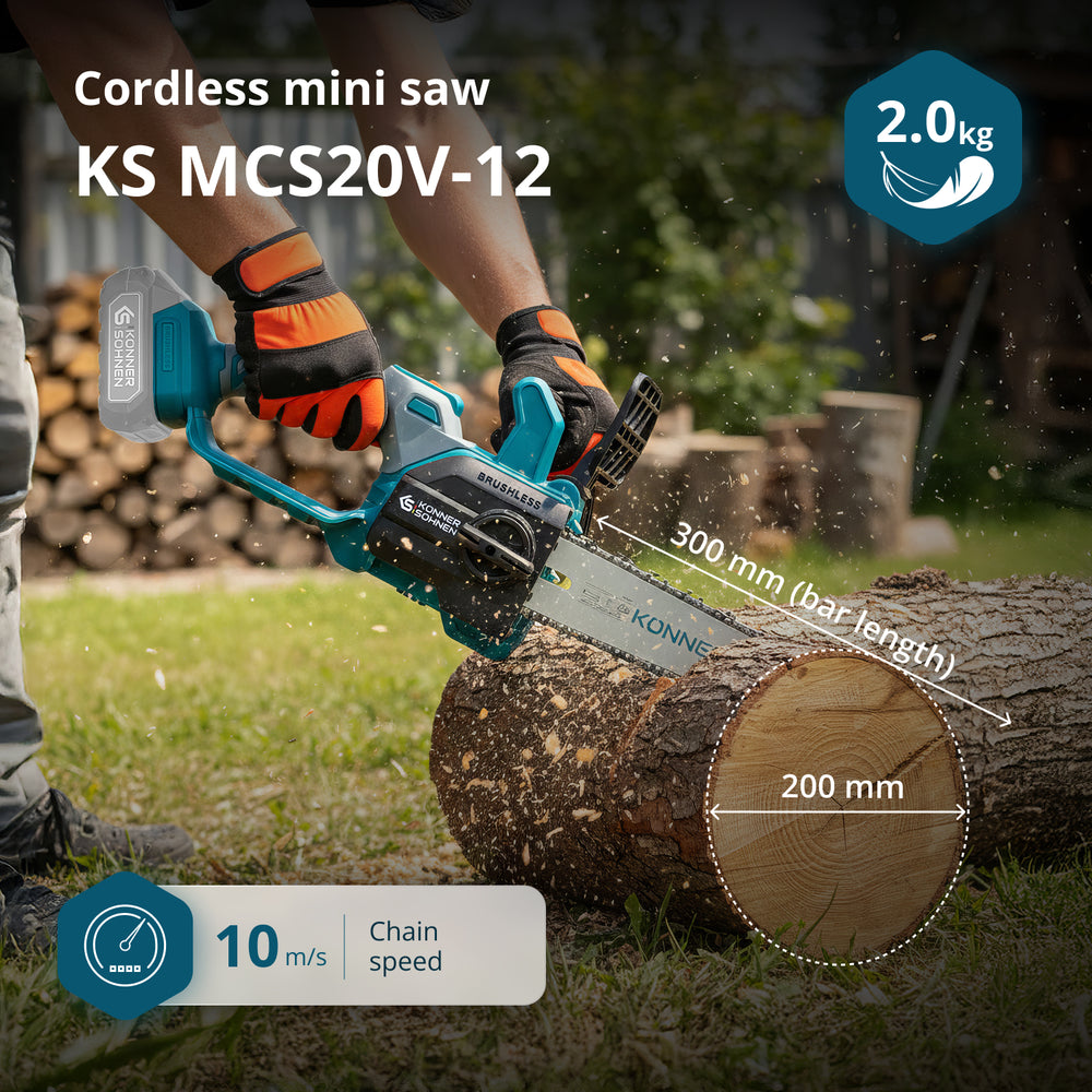 Bezvadu Mini Motorzāģis KS MCS20V-12