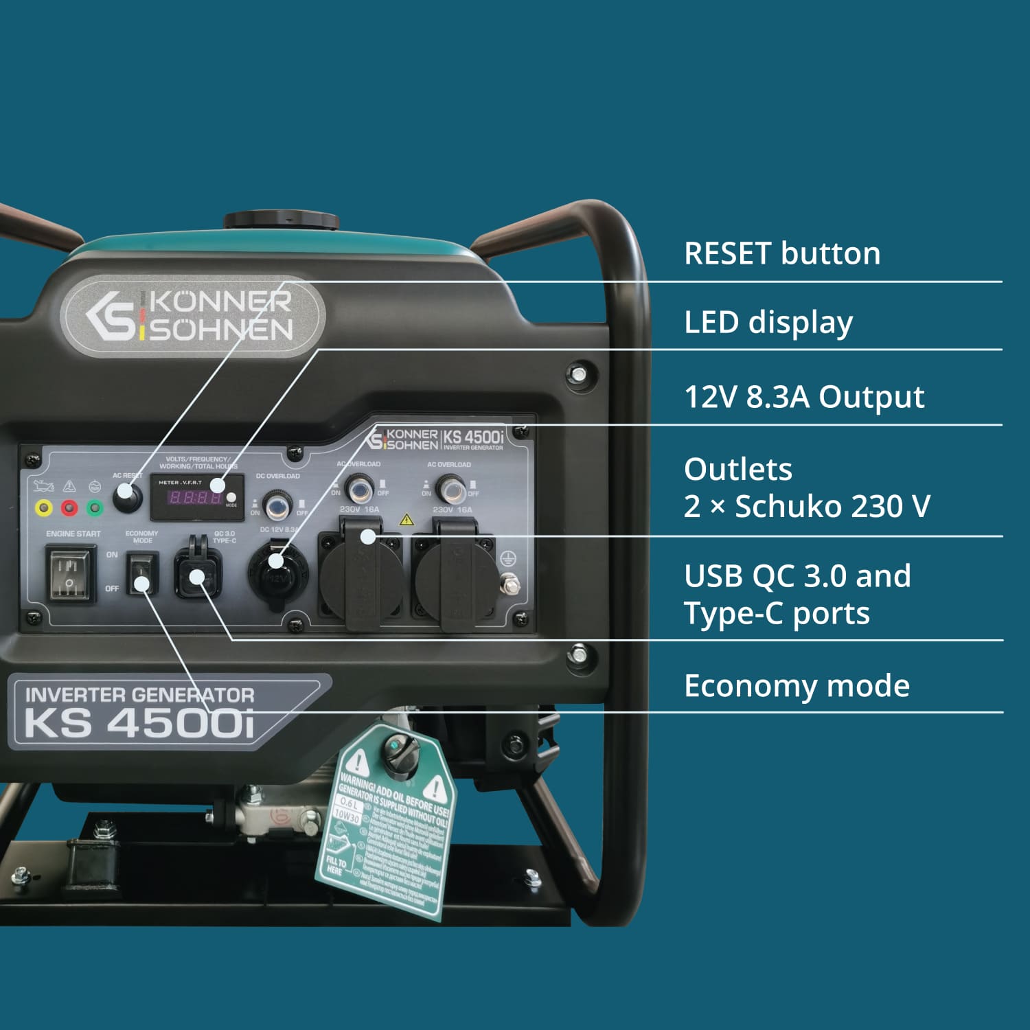 Invertora ģenerators KS 4500i