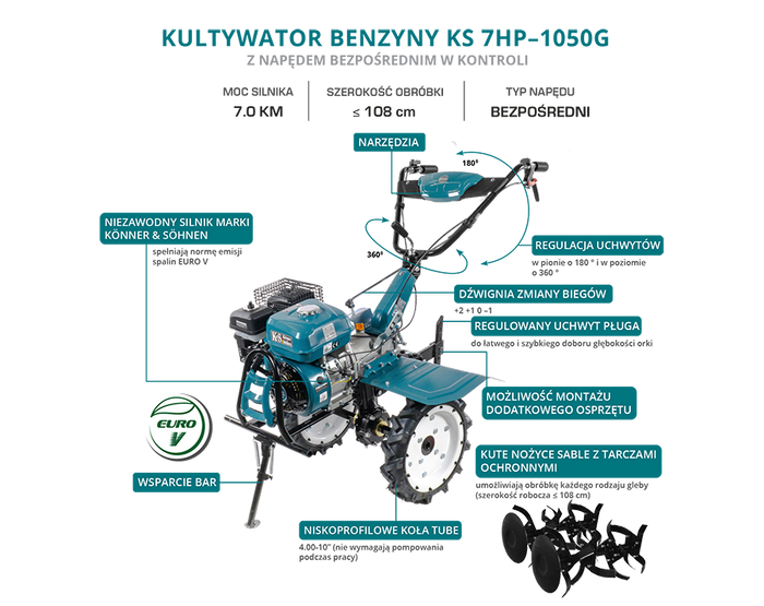 Glebogryzarka spalinowa KS 7HP-1050G