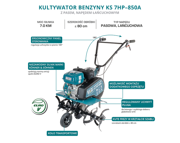 Glebogryzarka spalinowa KS 7HP-850A