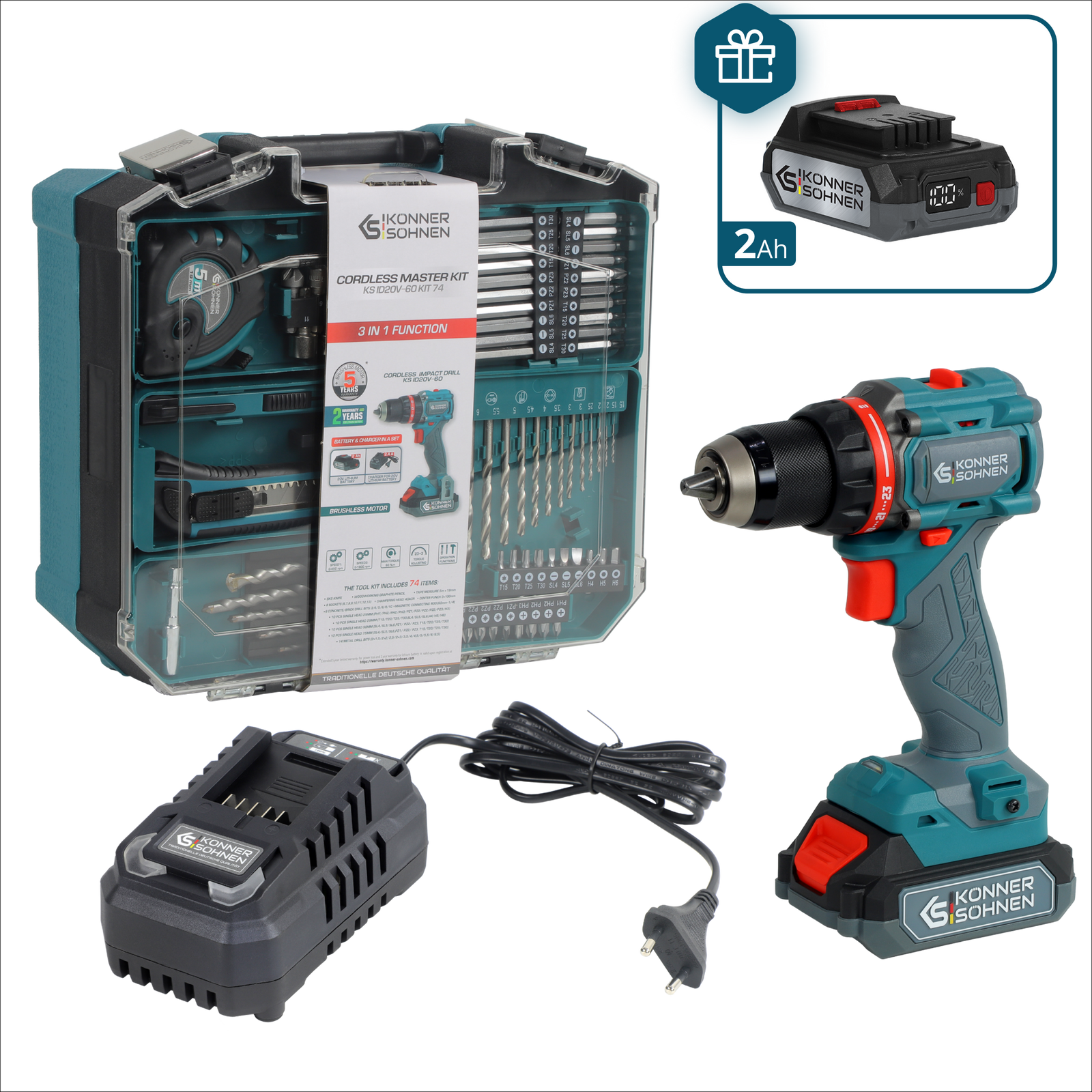 Zestaw Mistrzowski Bezprzewodowy KS ID20V-60 KIT 74 PLUS