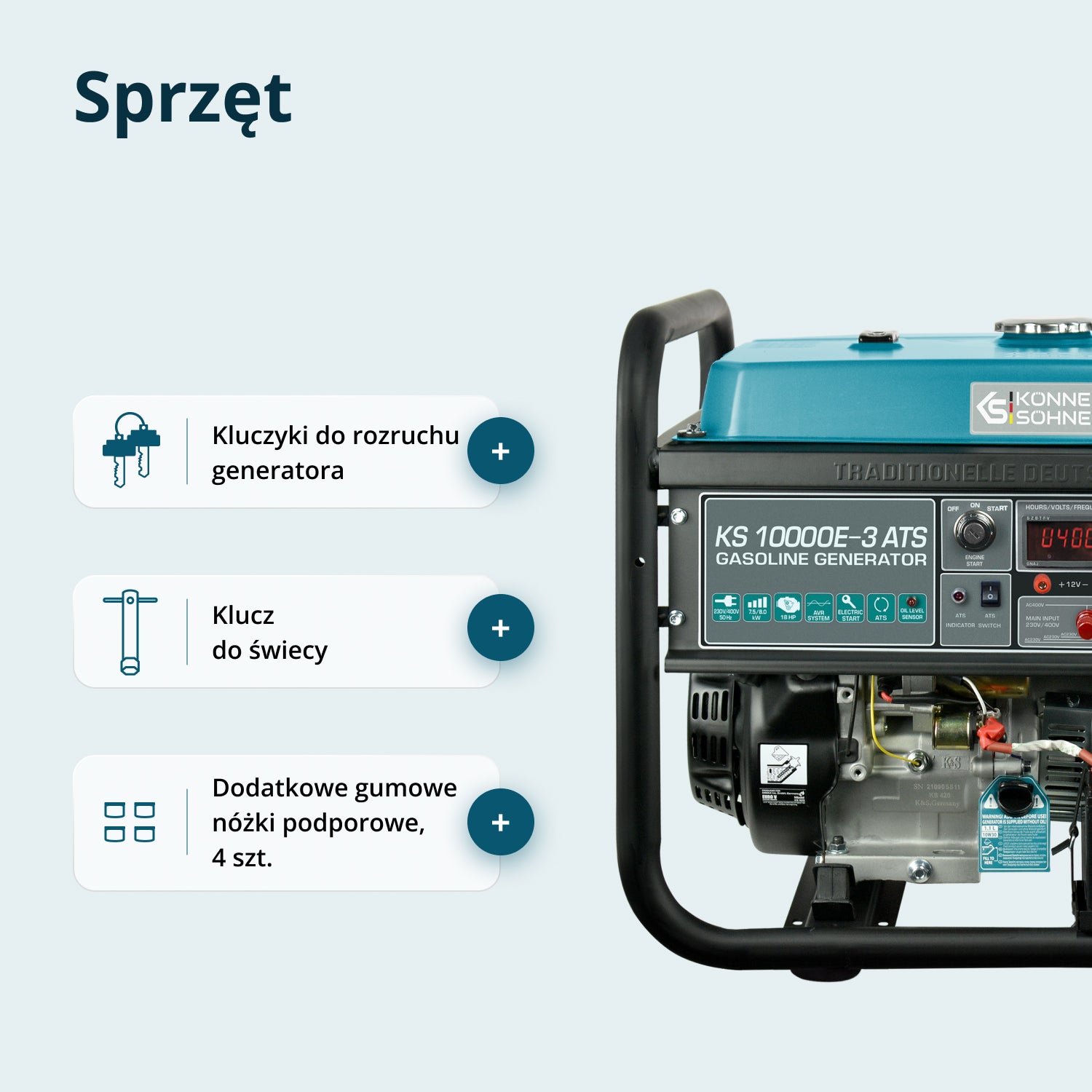 Bensiinigeneraator "Könner & Söhnen" KS 10000E-3 ATS