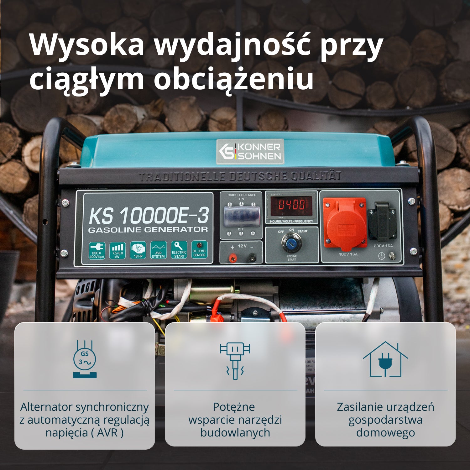 Bensiinigeneraator "Könner & Söhnen" KS 10000E-3