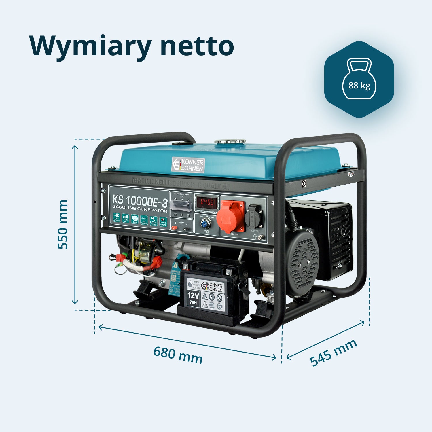Bensiinigeneraator "Könner & Söhnen" KS 10000E-3