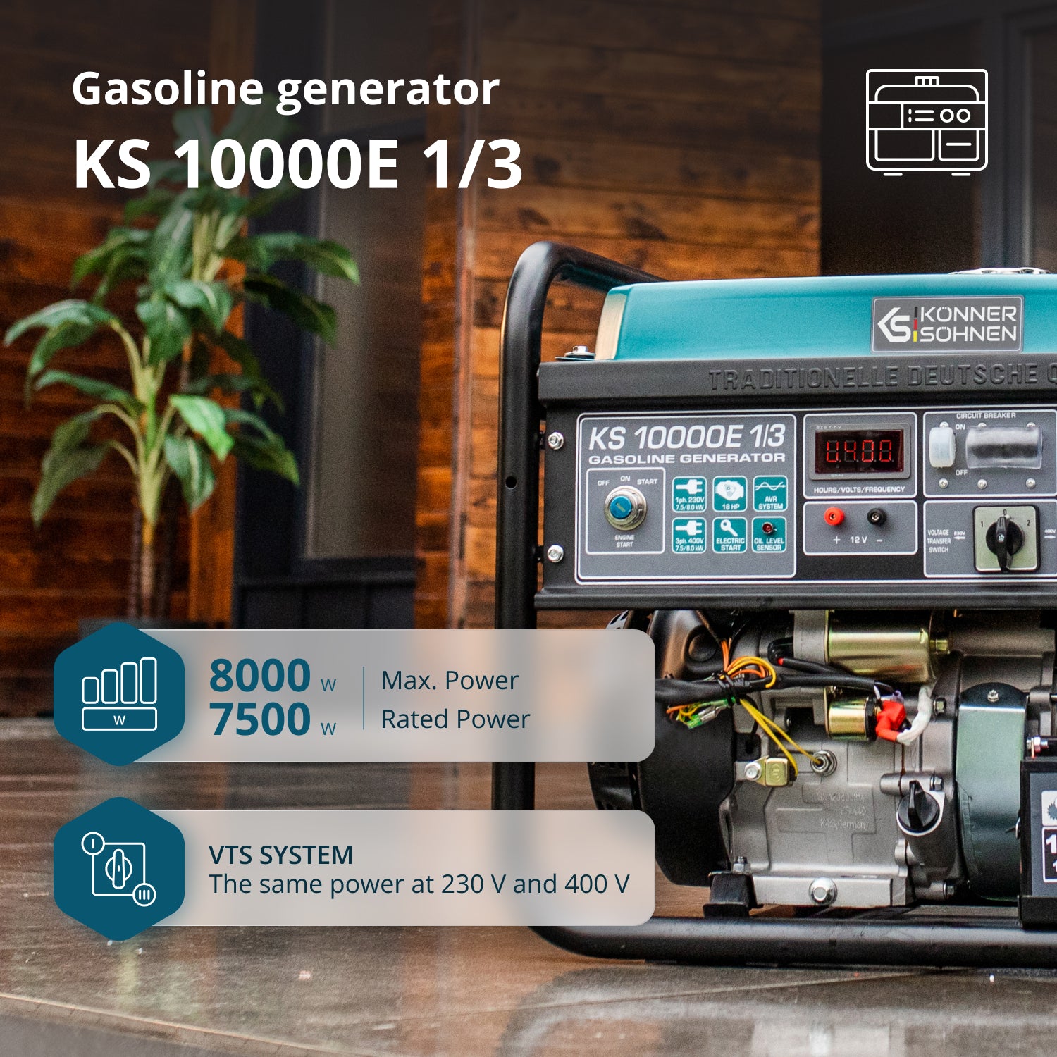 Benzīna ģenerators "Könner & Söhnen" KS 10000E 1/3