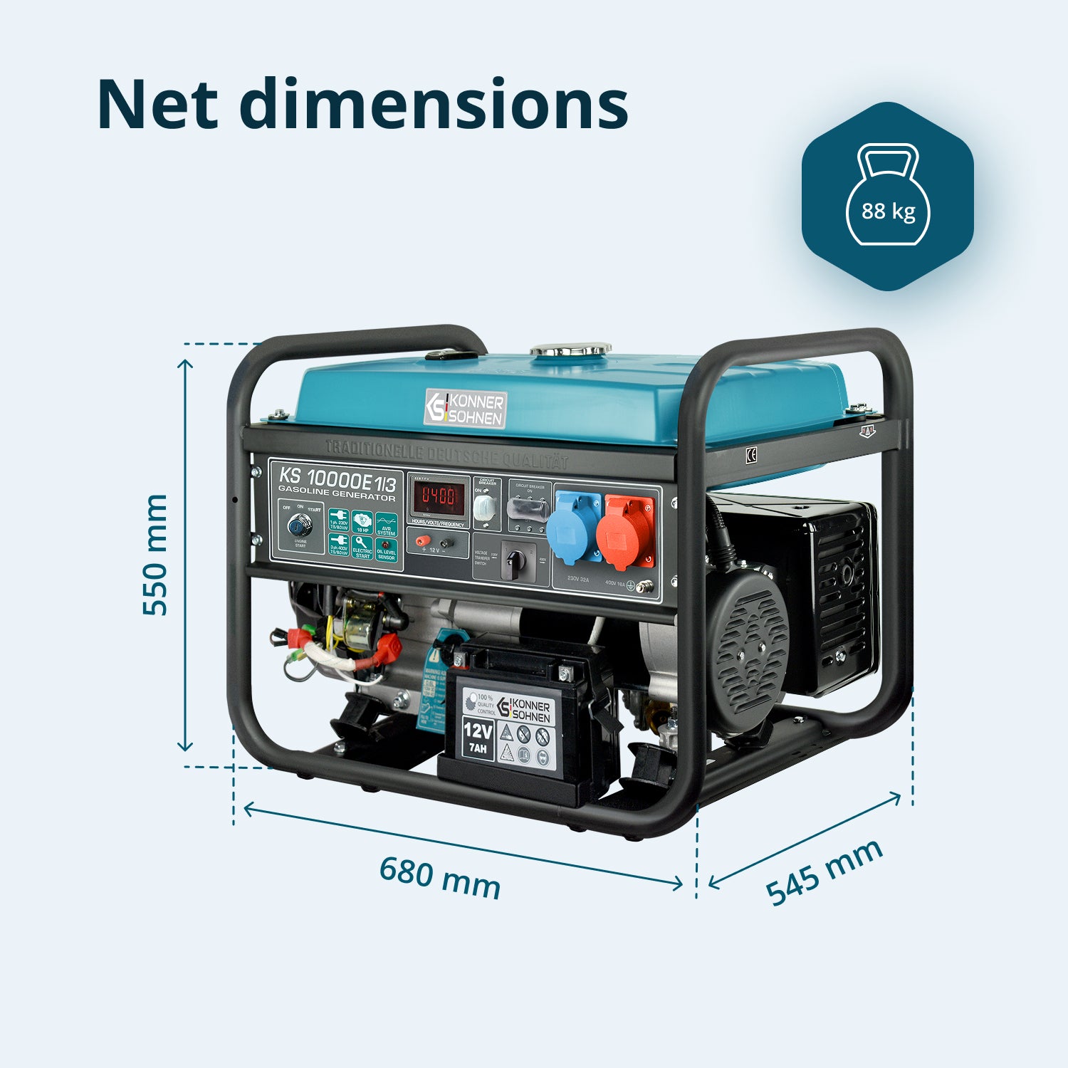 Benzīna ģenerators "Könner & Söhnen" KS 10000E 1/3