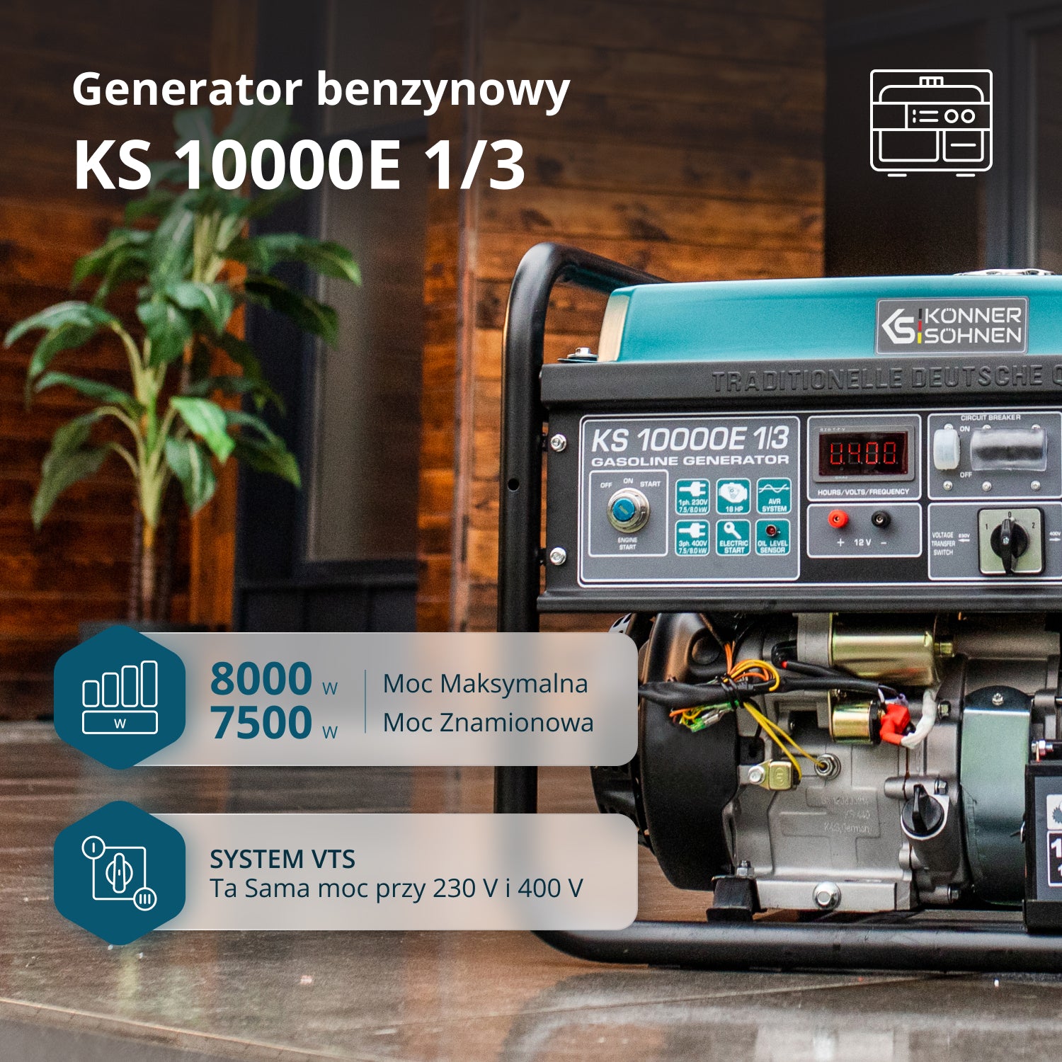 Benzininis generatorius "Könner & Söhnen" KS 10000E 1/3