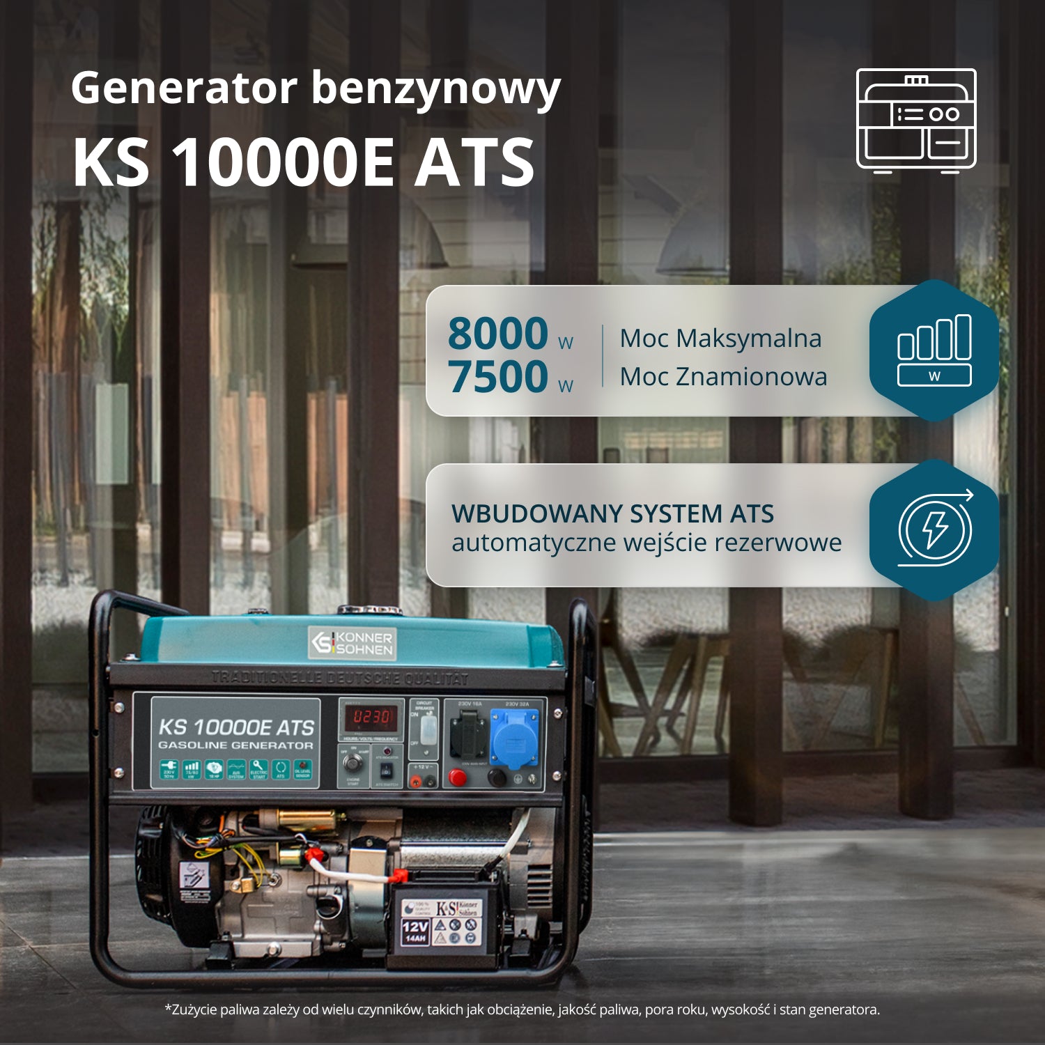 Bensiinigeneraator "Könner & Söhnen" KS 10000E ATS
