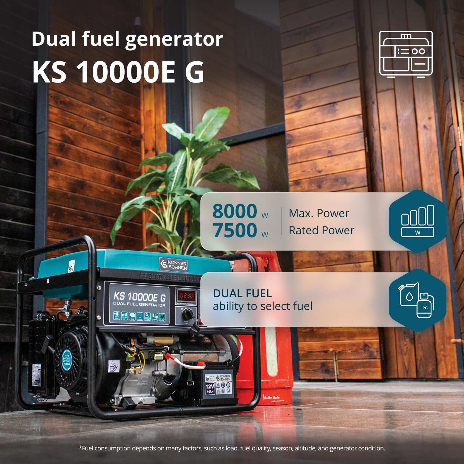 LPG/Benzīna ģenerators "Könner & Söhnen" KS 10000E G
