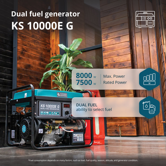 LPG/Benzīna ģenerators "Könner & Söhnen" KS 10000E G