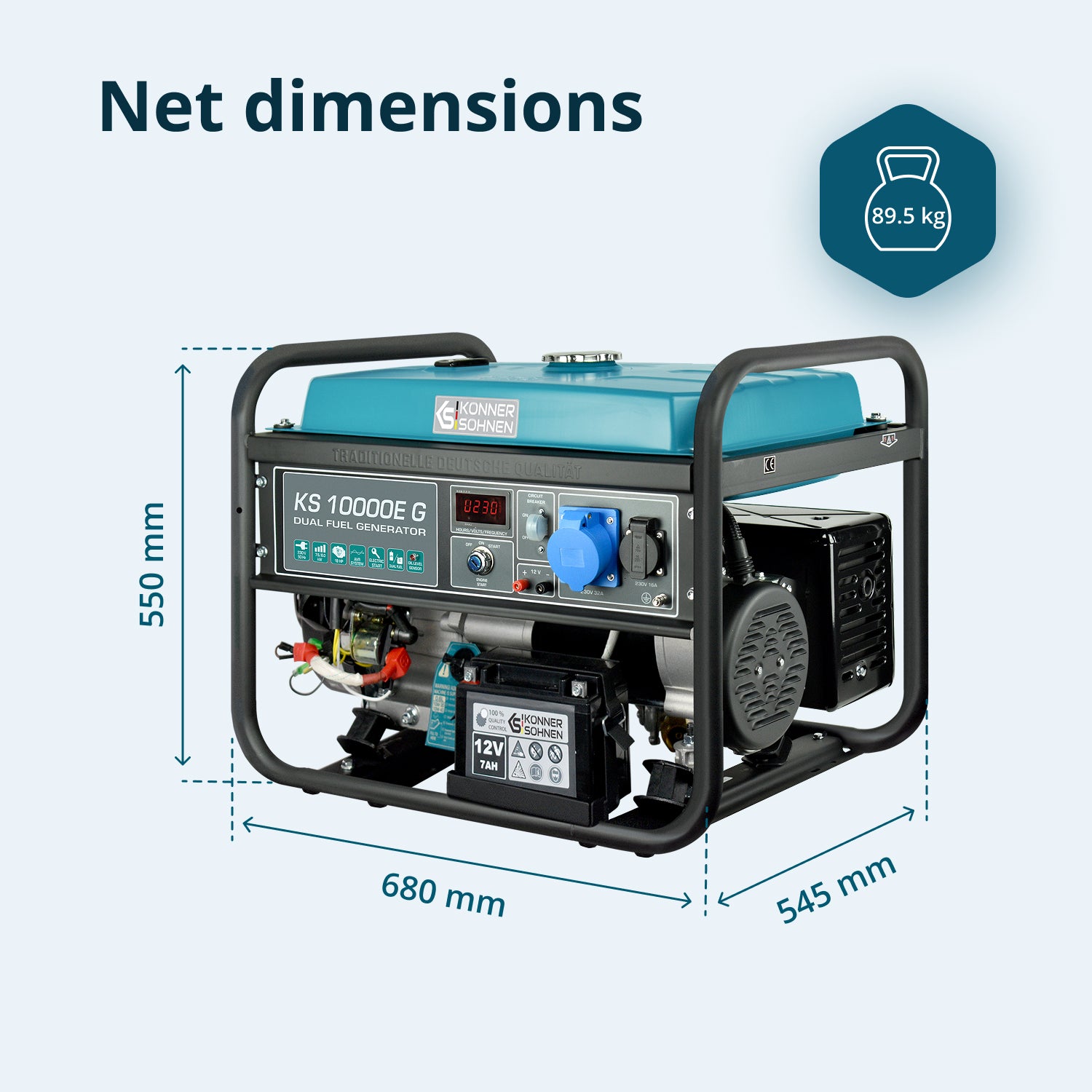 LPG/Benzīna ģenerators "Könner & Söhnen" KS 10000E G