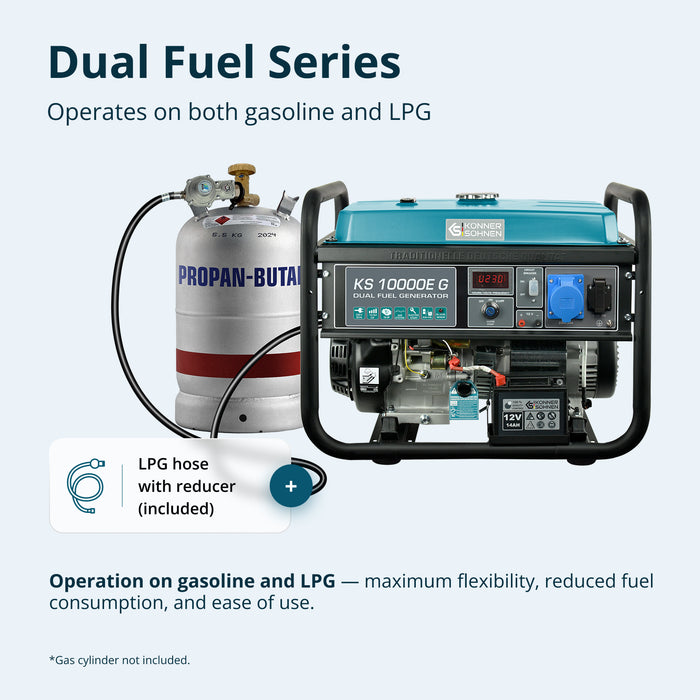 LPG/Benzīna ģenerators "Könner & Söhnen" KS 10000E G