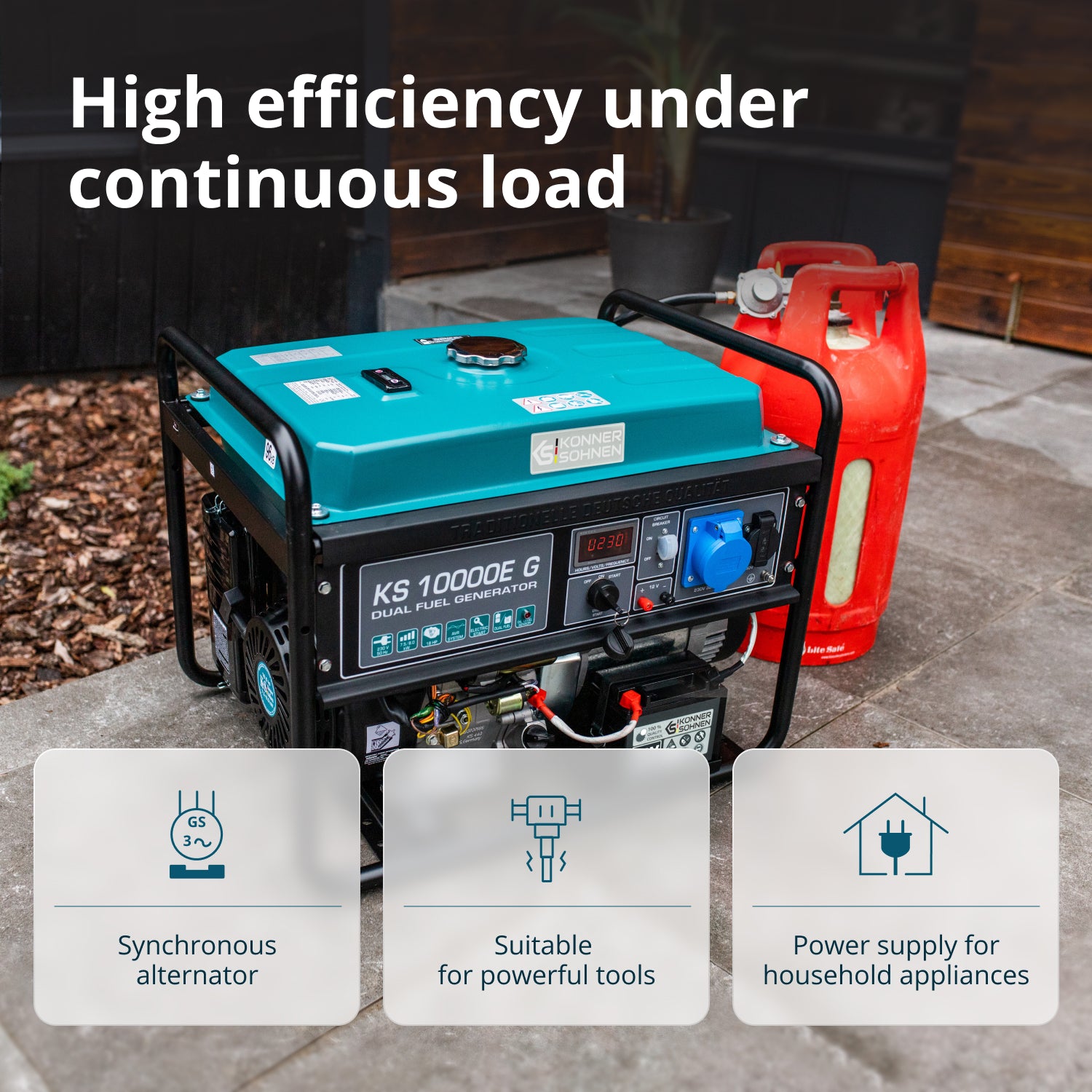 LPG/Benzīna ģenerators "Könner & Söhnen" KS 10000E G